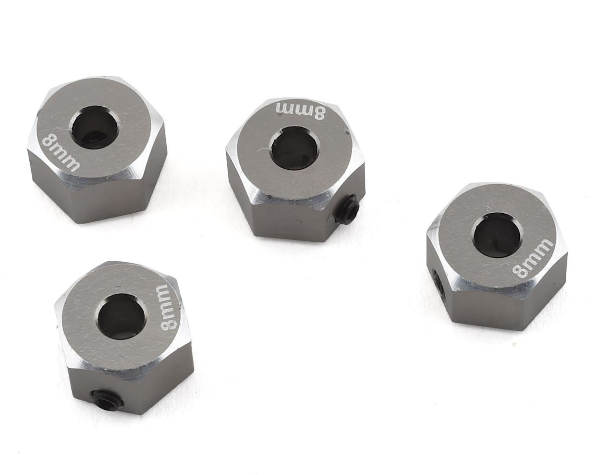 SAMIX SCX2-6063-8GM SCX10 II Aluminum 12mm Hex Adapter (Grey) (4) (8mm)