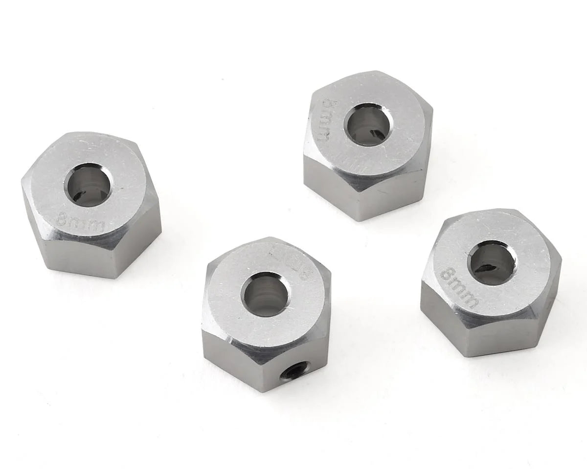 SAMIX SCX2-6063-8-S SCX10 II Aluminum 12mm Hex Adapter (Silver) (4) (8mm)