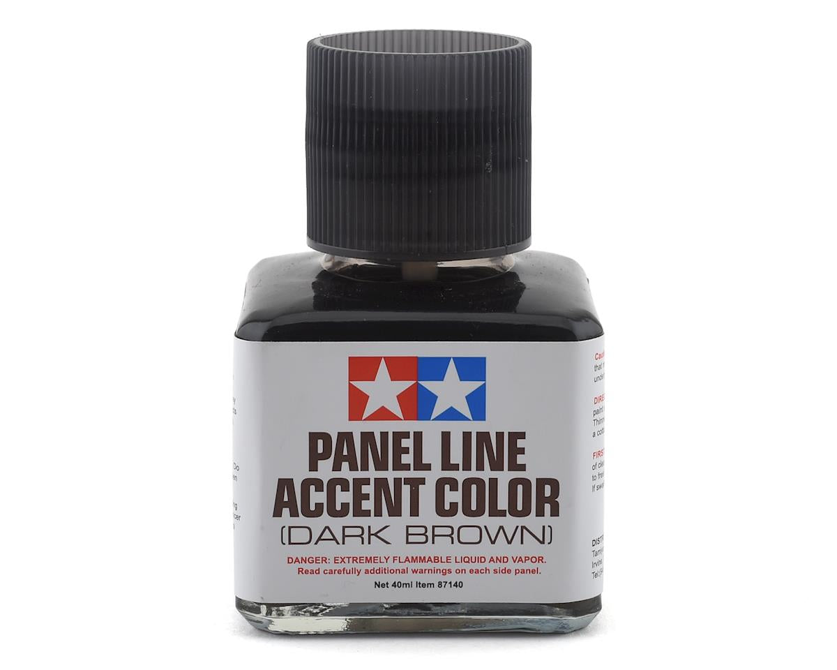 TAMIYA 87140 Panel Line Accent Color, 40ml Dark Brown