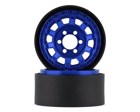 VANQUISH VPS07784 KMC 1.9 KM236 Tank 1.9 Beadlock Crawler Wheels (Blue) (2)